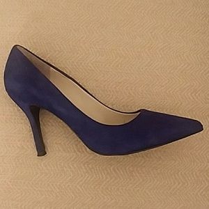 Blue Suede Nine West high heels